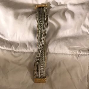 Silver Leather Bracelet